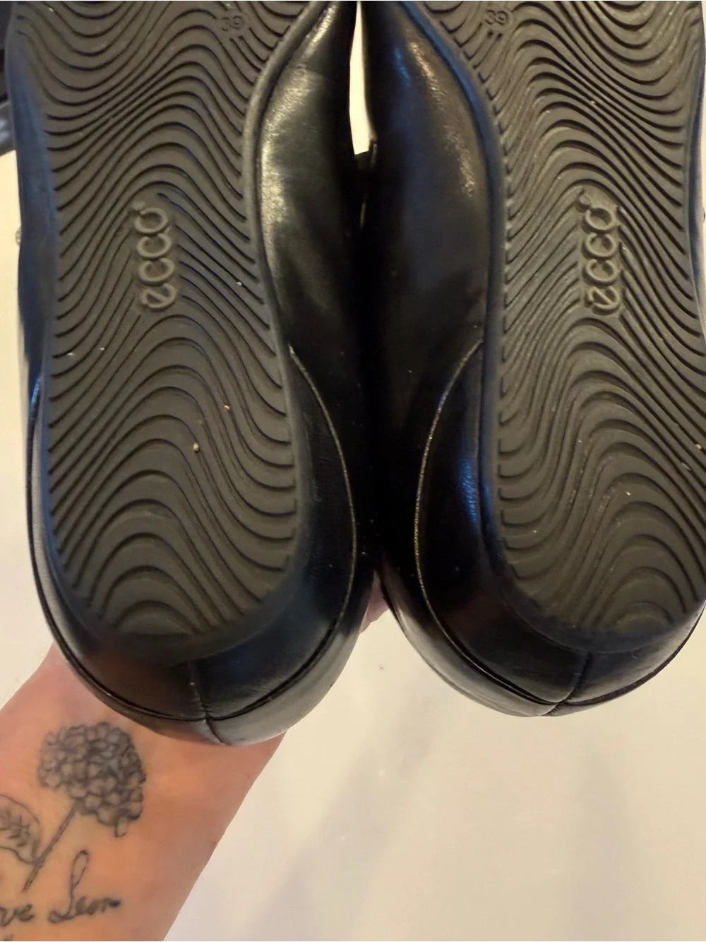 Ecco Women’s Double Strap Mary Jane Flats Black Leather Sz US 8-8.5 EU 39